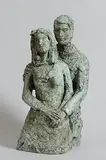 Couple by Elizabeth le Jeune, bronze sculpture - unique - 22.4kg, offered Dec 2014