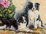James S. Brohan, Collies, oil on canvas