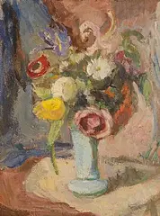 Roderic O'Conor, Still Life with Flowers, oil on board