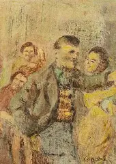 Dance by William Conor, crayon, offered Sep 2014
