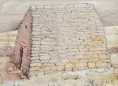 Liam Belton, Gallurus Oratory, Dingle Penninsula, Co. Kerry, pen & ink, watercolour, chalk