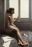 Wentao Li Chinese, Paper Crane, oil on canvas