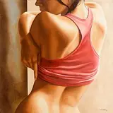 Annick Bouvattier French, Edith et Marcel, oil on canvas