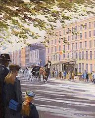 David Trundley British, The Shelbourne Hotel, oil on canvas