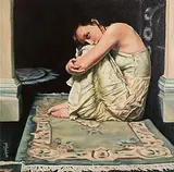 John Luce Lockett English, Cinderella, oil on canvas