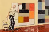 Ivan Sutton, Homage to Sean Scully's Painting "Wall of Light", oil on board