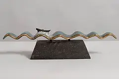 Ian Pollock, Ghost of the West, 2006, unique bronze raised on a polished marble base (10.1kg)