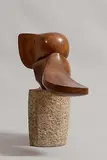 Eileen McDonagh, Interlocking Forms, carved wood on a granite base (19.2kg)