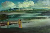 Daniel O'Neill, Figures in Landscape, oil on board