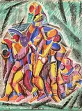 Basil Rakoczi, The Game, gouache