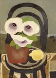 Still Life of Flowers and Lemon by Mary Fedden Ra British, 2002, oil on board, sold Apr 2014