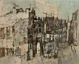 Dublin Streets by George Campbell, oil on board, sold Apr 2014