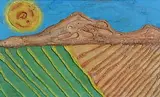 Gerard Dillon, Sun over the Landscape, mixed media