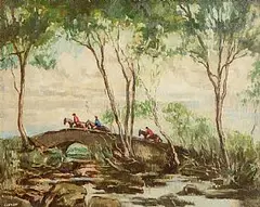 William Conor, The Hunt, oil on canvas