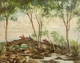 William Conor, The Hunt, oil on canvas