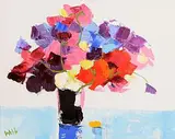 Sweet Pea by Kenneth Webb, oil on canvas, sold Apr 2014