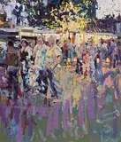 Arthur K. Maderson, The Night Market, Le Vigan, France, mixed media