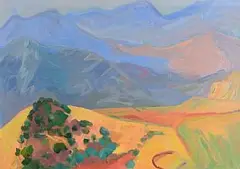 Eithne Carr, Cretan Days I, oil on board