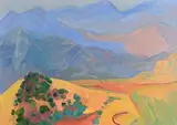 Eithne Carr, Cretan Days I, oil on board
