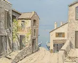 George Gillespie, Path to the Shore, Lake Garda, oil on canvas board