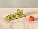 Therese McAllister, Grapes and Manderin, oil on canvas