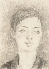 Noel Murphy, Portrait of Annette, charcoal