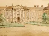 Trinity College, Dublin by Maurice Canning Wilks, watercolour heightened, sold Dec 2013