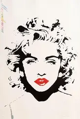 Bambi British, Monadonna, stencil print with diamond dust signed & numbered 46/90