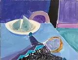 Donald Hamilton Fraser, Still Life with Pears on Plate and Rag Doll