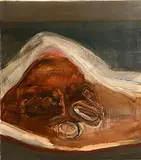 Woman Under Slieve Na Gluisadh by Barrie Cooke, oil on canvas board, sold Dec 2013