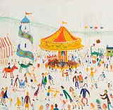 Simeon Stafford British, At the Funfair, oil on canvas