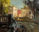 Stuart Williams, Mount Street, Dublin, oil on board
