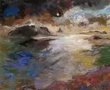 David Clarke, Stormy Seas, oil pastel