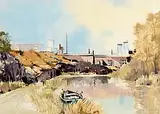 George William Morrison, Lagan Near Stranmillis, watercolour