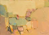 Marc P. Cullen, Patio Table and Chairs, oil on canvas