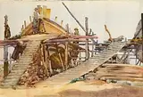Lady Kate Dobbin, The Boatyard, watercolour