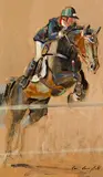 Cornelius Campbell, The Show Jumper, acrylic on board