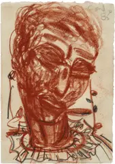 George Condo, Untitled, 1985, pastel on paper