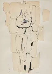 Conrad Marca-Relli, Standing Figure, 1954, paper collage and gouache on cardboard