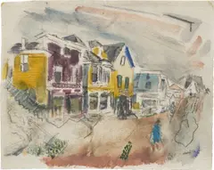 John Marin, A Bit of Stonington, 1926, watercolor and charcoal on paper
