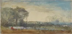 George Inness, Landscape, 1872, watercolor, gouache and charcoal on paper