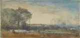 George Inness, Landscape, 1872, watercolor, gouache and charcoal on paper