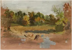 Thomas Eakins, Landscape, 1881–1884, oil on academy board