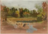 Thomas Eakins, Landscape, 1881–1884, oil on academy board