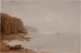 William Trost Richards, Cliffs off Rhode Island, 1883, oil on board