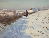 H. A. Brendekilde, Winter (Ved Vintertid), oil on canvas