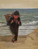 Carl Bloch, A Fisherboy (En fiskerdreng), 1856, oil on canvas