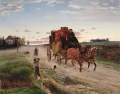 Hans Smidth, The Stagecoach (Diligencen), 1884, oil on canvas
