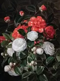 Johan Laurentz Jensen, Red and White Camellias (Røde og hvide kameliaer), oil on canvas