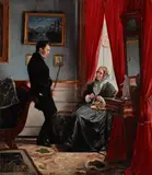 Carl Bloch, The Artist's Parents, Mr. and Mrs. J.P. Bloch, in Their Sitting Room (Kunstnerens forældre i dagligstuen), 1855, oil on canvas